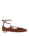 Aquazzura Ballet Flats In Brown