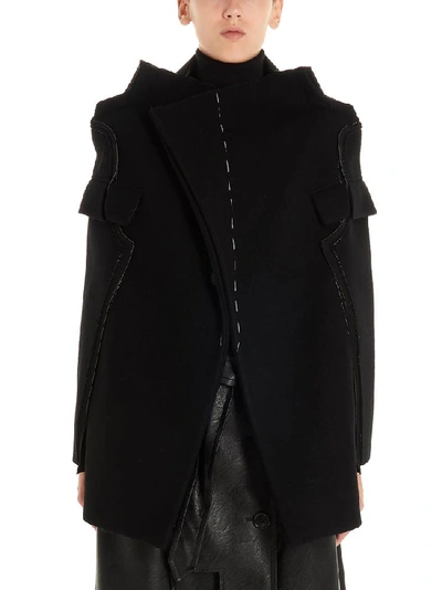 Maison Margiela Deconstructed Short Cape In Black