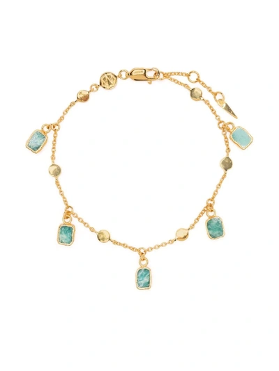 Missoma Lena 18ct Yellow Gold-plated Vermeil And Amazonite Charm Bracelet In 18ct Gold Plated Vermeil/amazonite