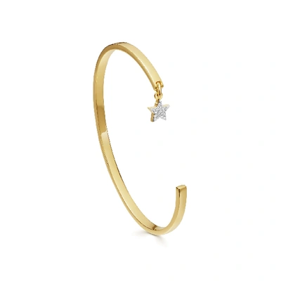 Missoma Engravable Star Charm Cuff Bracelet 18ct Gold Plated/cubic Zirconia