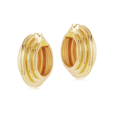 Missoma Lucy Williams Large Chunky Ridge Hoop Earrings 18ct Gold Plated