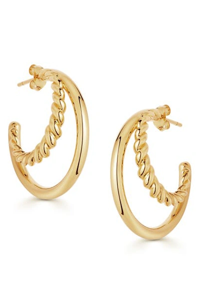 Missoma Trinial Radial Hoop Earrings In Gold
