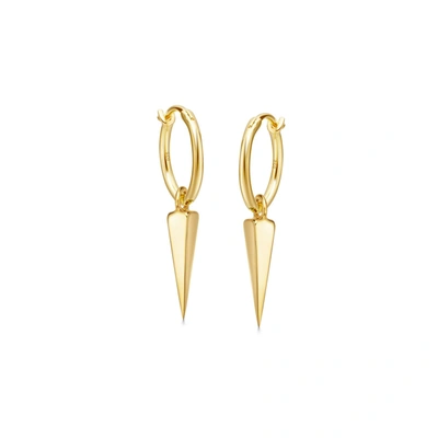 Missoma Mini Spike Charm Hoop Earrings 18ct Gold Plated Vermeil