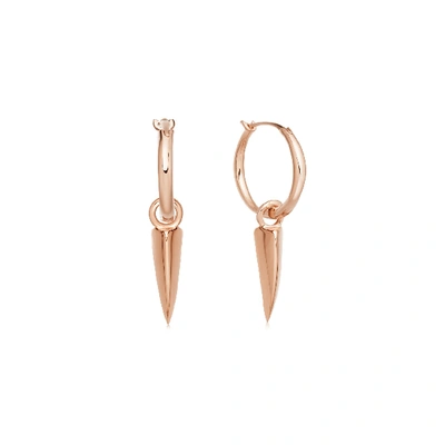 Missoma Rose Gold Mini Claw Charm Hoops In Gold/pink/red