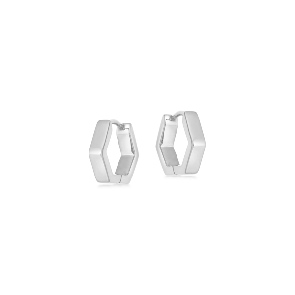 Missoma Chubby Hex Huggies Sterling Silver | ModeSens
