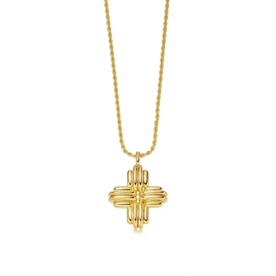 Missoma Lucy Williams Large Ridge Cross Necklace 18ct Gold Plated Vermeil