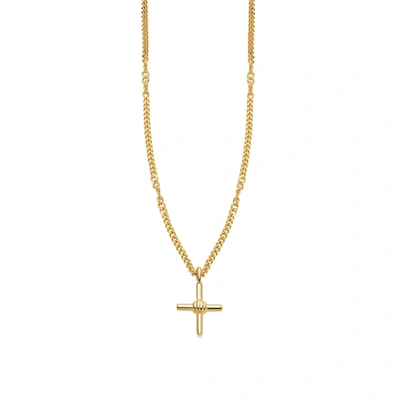 Missoma Lucy Williams Ridge Cross Necklace 18ct Gold Plated Vermeil