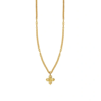 Missoma Lucy Williams Mini Ridge Cross Necklace 18ct Gold Plated Vermeil
