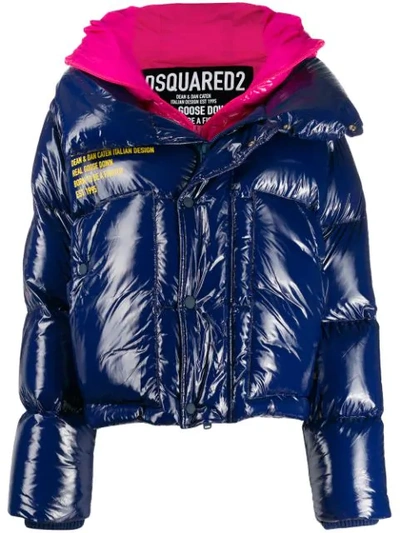 Dsquared2 Blue Polyamide Down Jacket