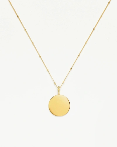 Missoma Engravable Large Round Disc Necklace 18ct Gold Plated Vermeil
