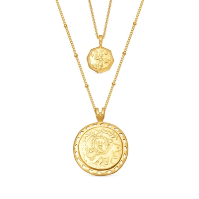 Missoma Lucy Williams Ode To Rome Coin Necklace Set 18ct Gold Plated Vermeil