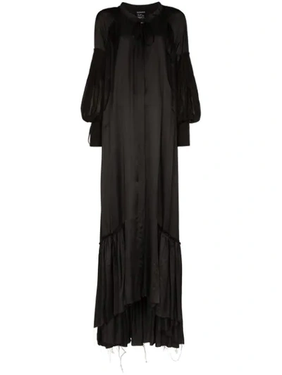 Ann Demeulemeester Pouf-sleeve Maxi Dress In Black