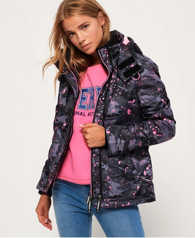 Superdry Arctic Hooded Print Pop Zip Sd-windcheater Jacket In Grey |  ModeSens
