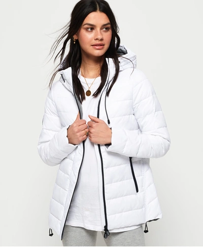 Superdry Eclipse Hooded Fuji Jacket In White