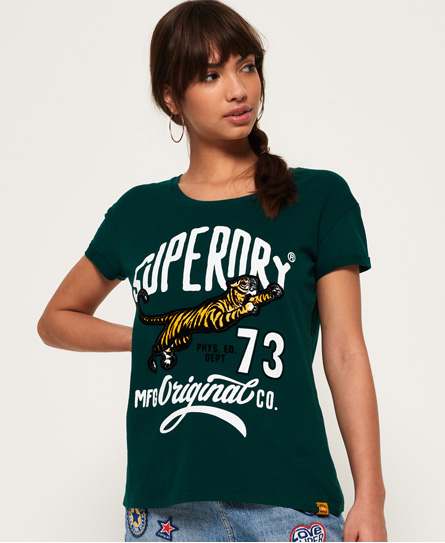 Superdry Tiger Days Boyfriend T-shirt In Green | ModeSens