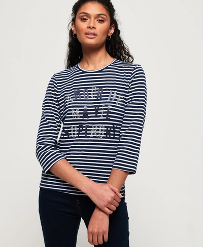 Superdry Jessa Graphic Top In Blue