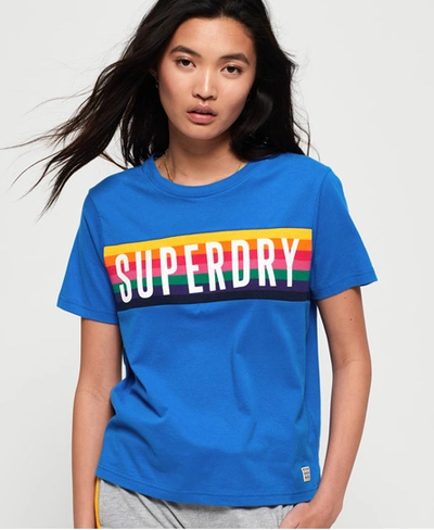 Superdry Rainbow Graphic T-shirt In Blue