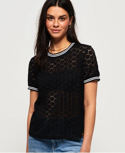 Superdry Ayesha Lace T-shirt In Black