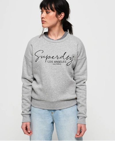 Superdry Alice Crew Sweatshirt In Light Grey