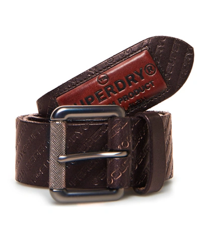 Superdry Badgeman All Over Print Belt In Tan