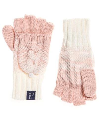Superdry Clarrie Handschuhe Mit Zopfmuster In Pink