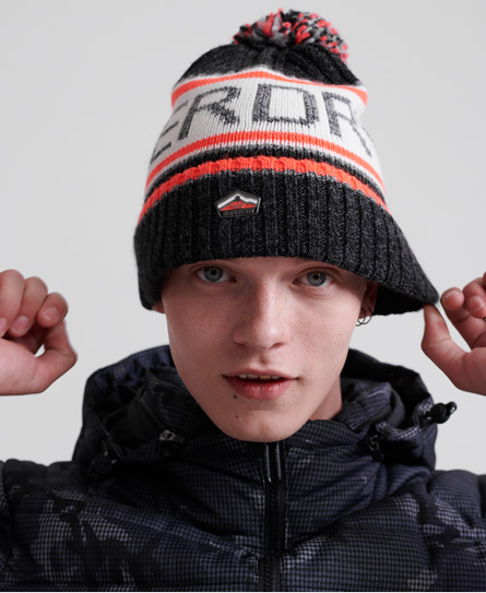 Superdry Logo Beanie Hat Navy | ModeSens