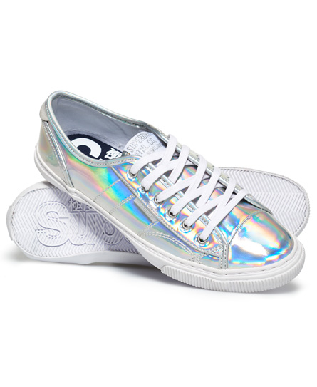 silver superdry trainers