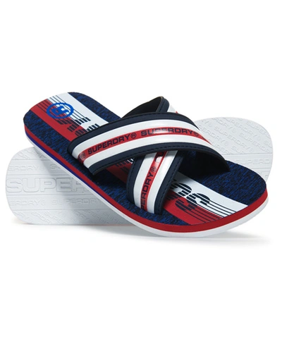 Superdry Trophy Cross Strap Flip Flops In Navy