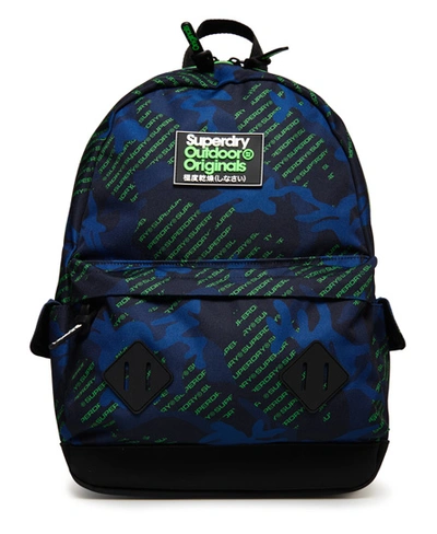 Superdry Logo All Over Print Montana Rucksack In Blue