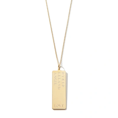 Sarah Chloe Tanya Dogtag Necklace In Yellow Gold