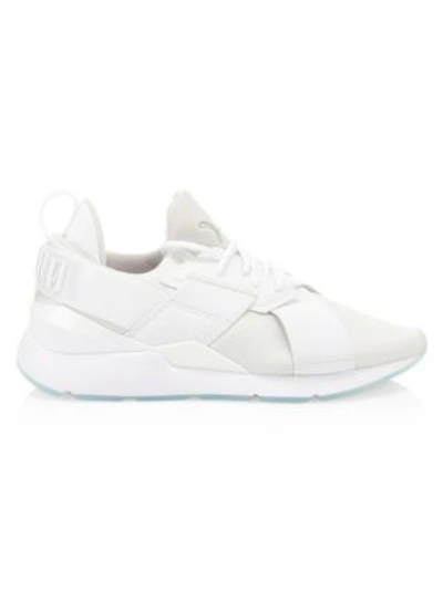 Puma Muse Ice Lace-up Sneakers In  White/ White