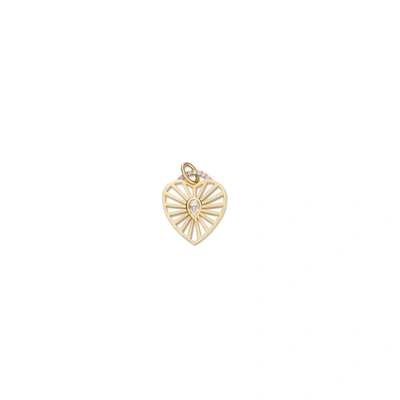 Michelle Fantaci Diamond Heart Charm In Yellow Gold/diamond