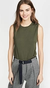 Nili Lotan Army Muscle Tee In Army Green In Olive/army