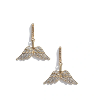 Sheryl Lowe Pavé Diamond Wing Earrings In Black