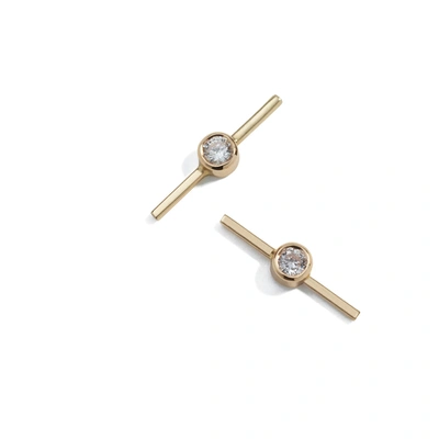 Ariel Gordon Jewelry Diamond Axis Stud Earrings In Yellow Gold