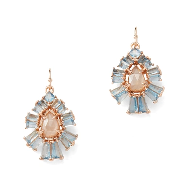 Nak Armstrong Pleated Teardrop Earrings In Aquamarine/brown Zircon