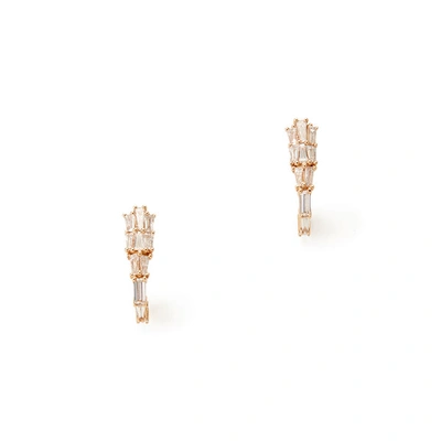 Nak Armstrong Rose-gold Diamond Earring Clips In White Diamond