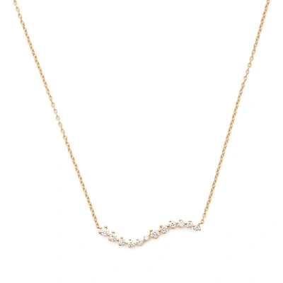 Sophie Ratner Diamond Swell Necklace In Yellow Gold/white Diamonds