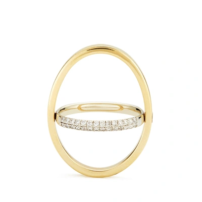 Katkim Echo Yellow Gold Diamond Ring In Yellow Gold / White Diamond