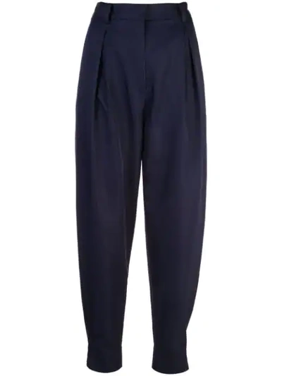 Tibi Techy Twill Pleated Pant In Abyss In Blue