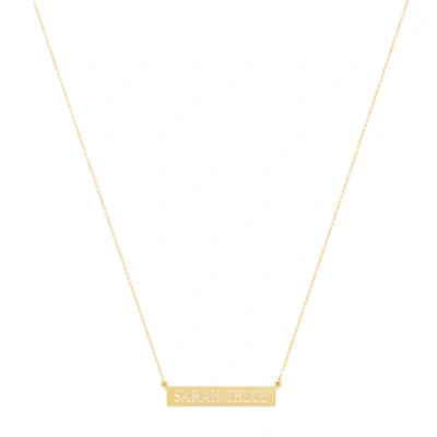 Sarah Chloe Leigh Id Name Necklace In Yellow Gold