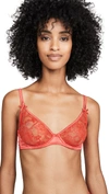 Fleur Du Mal Magnolia Lace Unlined Demi Bra In Jasper