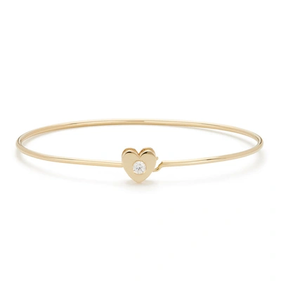 Ariel Gordon Jewelry Heart Catch 14k Yellow-gold Cuff Bracelet In Yellow Gold/white Diamond