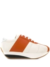 Marni Leather Sneakers In Stone While/chilli In Neutrals