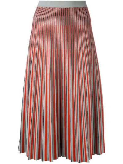 Proenza Schouler Jacquard-knit Midi Skirt In Lt Blue/red In Grey