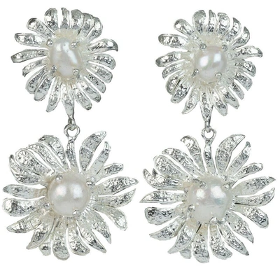 Christie Nicolaides Evelynne Earrings Silver/pearl