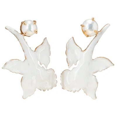 Christie Nicolaides Chanel Earrings White