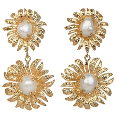 Christie Nicolaides Evelynne Earrings Gold/pearl