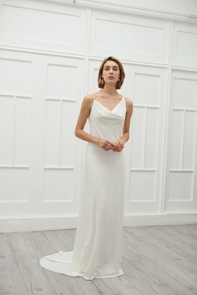 Viktoria Chan Belle Asymmetric Wedding Gown In White