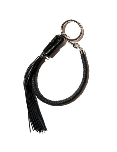 Corto Woven Bag Charm Keyholder With Black Tassle
